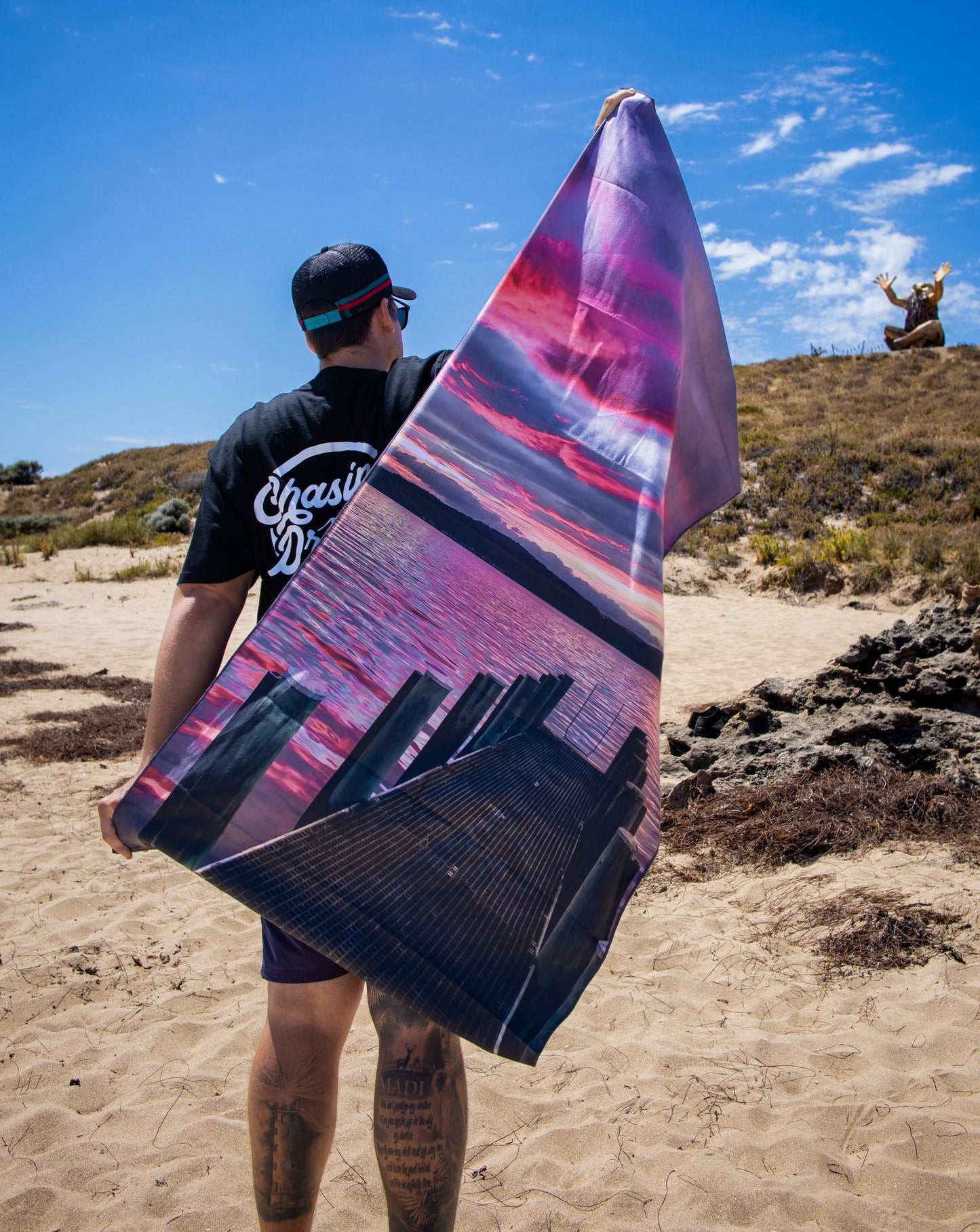 Pink sky adventure towel